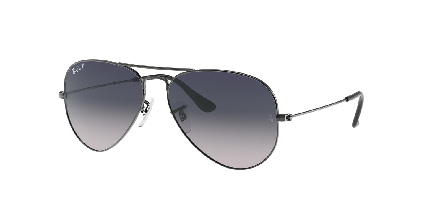 Ray-Ban AVIATOR RB3025 Pilot Sunglasses  004/78-Gunmetal 62-140-14 - Color Map Grey