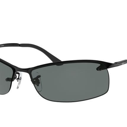 Ray-Ban RB3183 Rectangle Sunglasses  002/81-Black 64-125-15 - Color Map Black