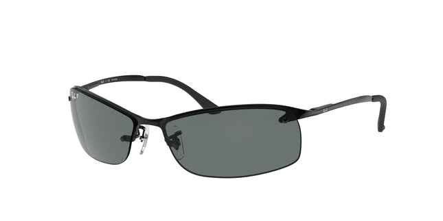 Ray-Ban RB3183 Rectangle Sunglasses  002/81-Black 64-125-15 - Color Map Black
