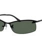 Ray-Ban RB3183 Rectangle Sunglasses  006/71-Black 64-125-15 - Color Map Black