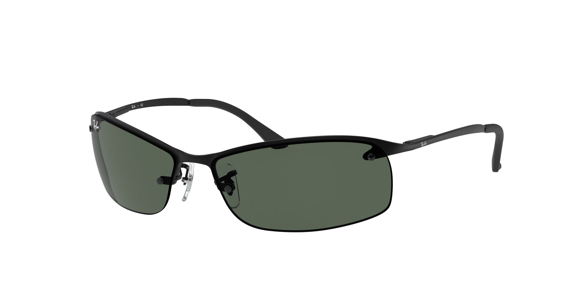 Ray-Ban RB3183 Rectangle Sunglasses  006/71-Black 64-125-15 - Color Map Black