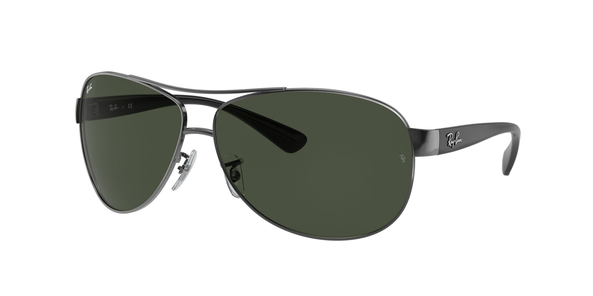 Ray-Ban RB3386 Pilot Sunglasses  004/71-Gunmetal 67-130-13 - Color Map Grey