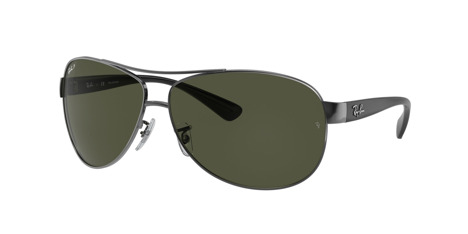 Ray-Ban RB3386 Pilot Sunglasses  004/9A-Gunmetal 67-130-13 - Color Map Grey