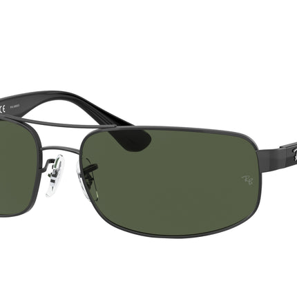 Ray-Ban RB3445 Rectangle Sunglasses  002/58-Black 64-130-17 - Color Map Black