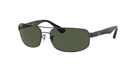 Ray-Ban RB3445 Rectangle Sunglasses  002/58-Black 64-130-17 - Color Map Black