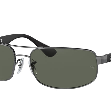 Ray-Ban RB3445 Rectangle Sunglasses  004-Gunmetal 64-130-17 - Color Map Grey
