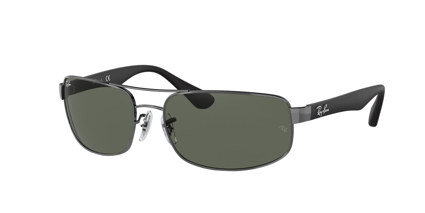 Ray-Ban RB3445 Rectangle Sunglasses  004-Gunmetal 64-130-17 - Color Map Grey