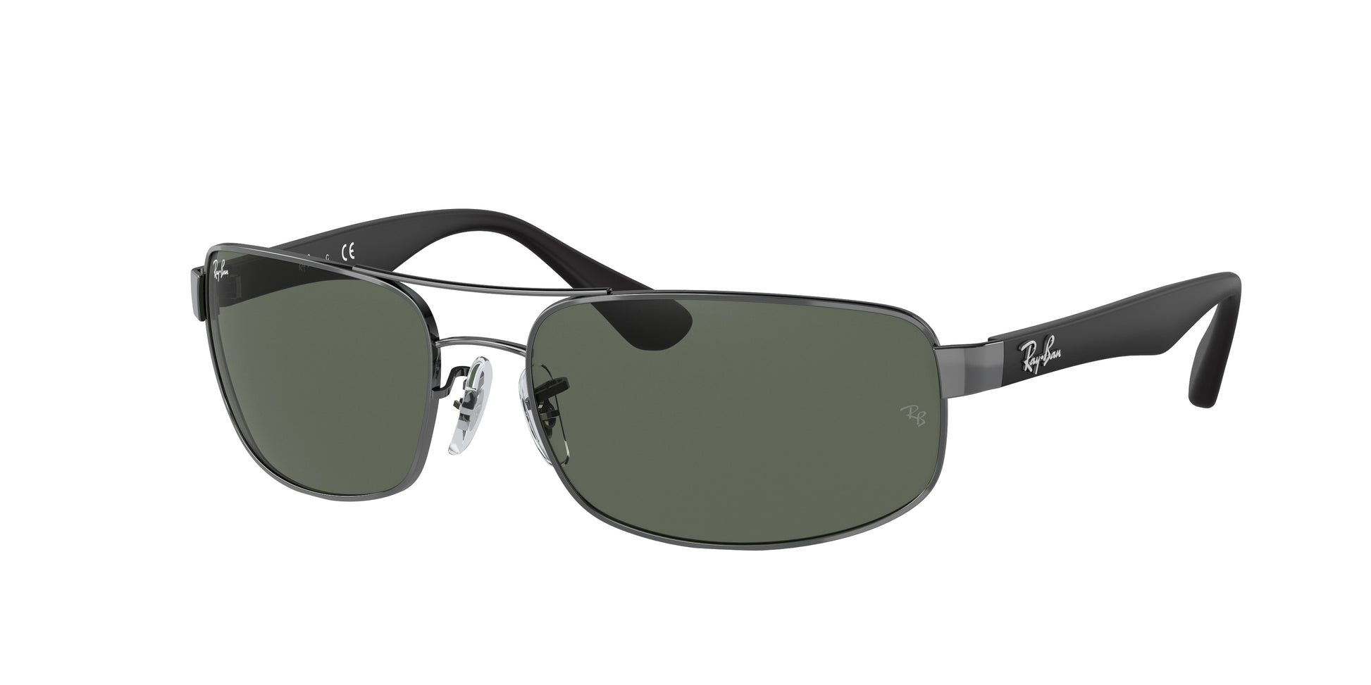 Ray-Ban RB3445 Rectangle Sunglasses  004-Gunmetal 64-130-17 - Color Map Grey