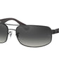 Ray-Ban RB3445 Rectangle Sunglasses  006/11-Black 61-130-17 - Color Map Black