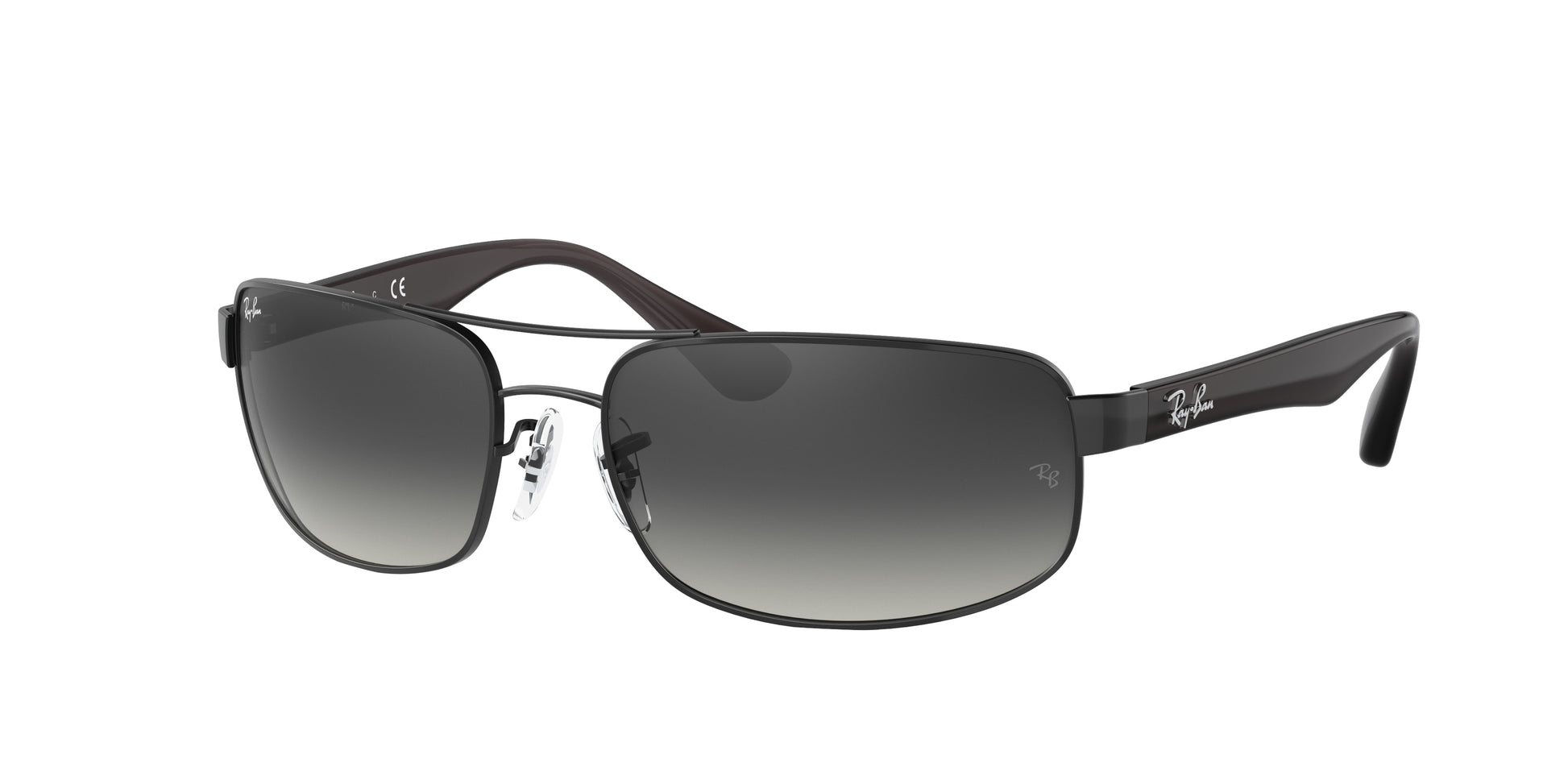 Ray-Ban RB3445 Rectangle Sunglasses  006/11-Black 61-130-17 - Color Map Black