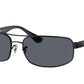 Ray-Ban RB3445 Rectangle Sunglasses  006/P2-Black 61-130-17 - Color Map Black