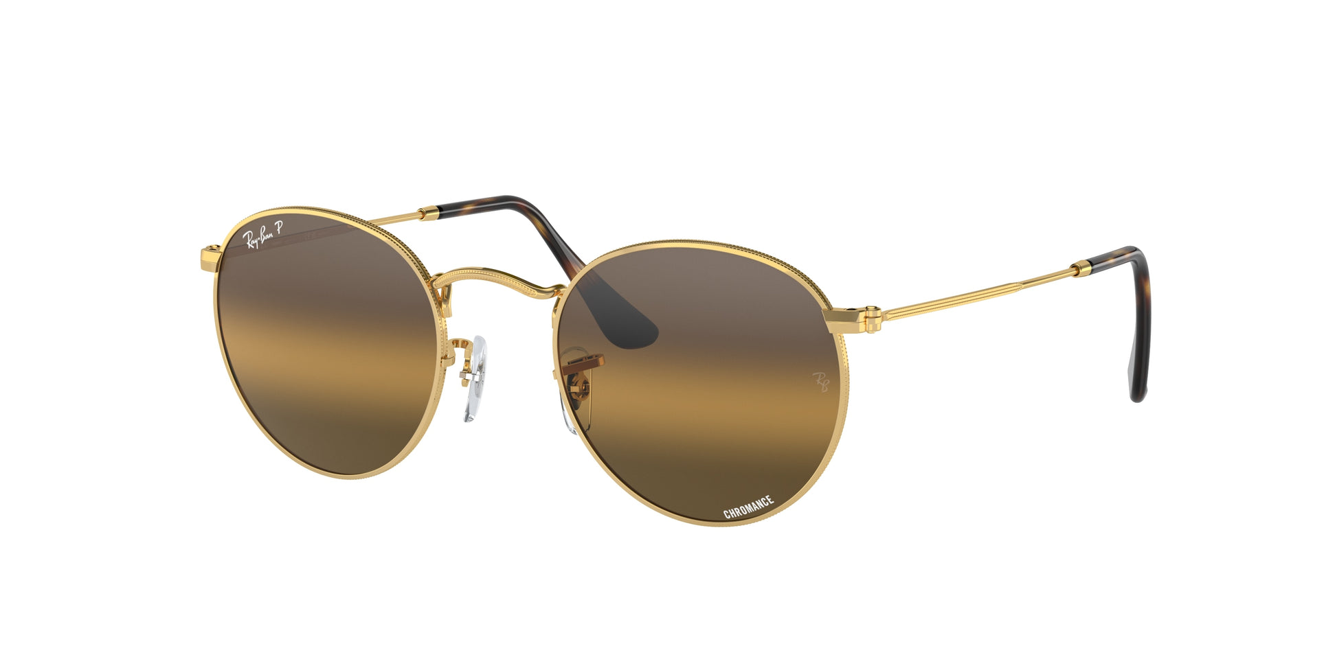 Ray-Ban ROUND METAL RB3447 Round Sunglasses  001/G5-Gold 53-145-21 - Color Map Gold