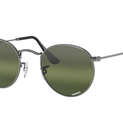 Ray-Ban ROUND METAL RB3447 Round Sunglasses  004/G4-Gunmetal 53-145-21 - Color Map Grey
