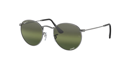 Ray-Ban ROUND METAL RB3447 Round Sunglasses  004/G4-Gunmetal 53-145-21 - Color Map Grey