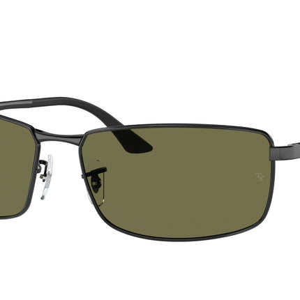 Ray-Ban RB3498 Rectangle Sunglasses  002/9A-Black 61-135-17 - Color Map Black