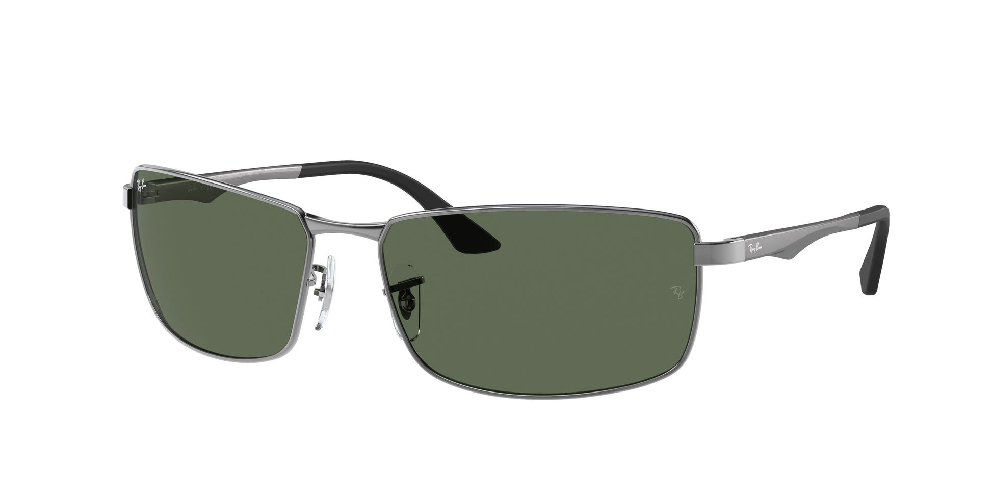 Ray-Ban RB3498 Rectangle Sunglasses  004/71-Gunmetal 64-135-17 - Color Map Grey