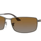 Ray-Ban RB3498 Rectangle Sunglasses  029/T5-Gunmetal 61-135-17 - Color Map Grey