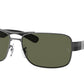 Ray-Ban RB3522 Square Sunglasses  004/9A-Gunmetal 64-135-17 - Color Map Grey