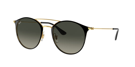 Ray-Ban RB3546 Phantos Sunglasses  187/71-Black On Gold 52-145-20 - Color Map Black