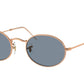 Ray-Ban OVAL RB3547 Oval Sunglasses  9202S2-Rose Gold 54-145-21 - Color Map Gold