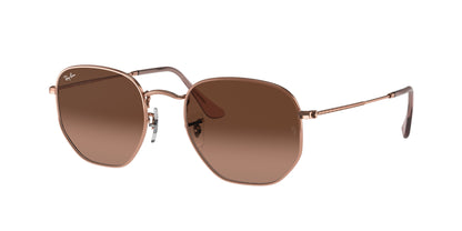 Ray-Ban HEXAGONAL RB3548N Irregular Sunglasses  9069A5-Copper 54-145-21 - Color Map Copper