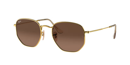 Ray-Ban HEXAGONAL RB3548N Irregular Sunglasses  912443-Arista Gold 54-145-21 - Color Map Gold