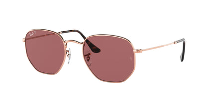 Ray-Ban HEXAGONAL RB3548N Irregular Sunglasses  9202AF-Rose Gold 51-145-21 - Color Map Gold