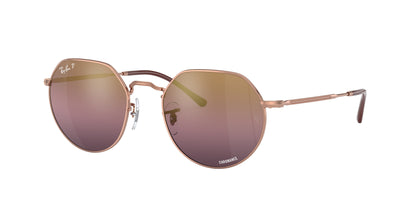 Ray-Ban JACK RB3565 Irregular Sunglasses  9202G9-Rose Gold 53-145-20 - Color Map Gold