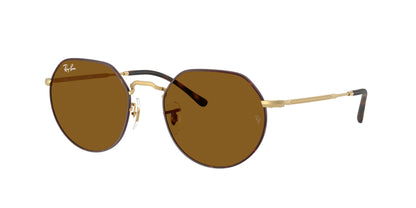 Ray-Ban JACK RB3565 Irregular Sunglasses  927533-Matte Havana On Matte Arista Gold 55-145-20 - Color Map Havana