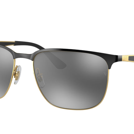 Ray-Ban RB3569 Square Sunglasses  187/88-Black On Gold 59-145-17 - Color Map Black