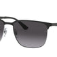 Ray-Ban RB3569 Square Sunglasses  90048G-Black On Silver 59-145-17 - Color Map Black