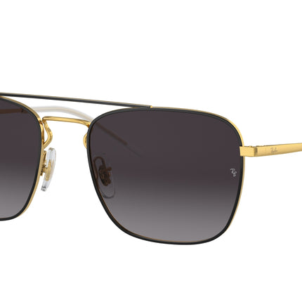 Ray-Ban RB3588 Square Sunglasses  90548G-Black On Gold 55-140-19 - Color Map Black