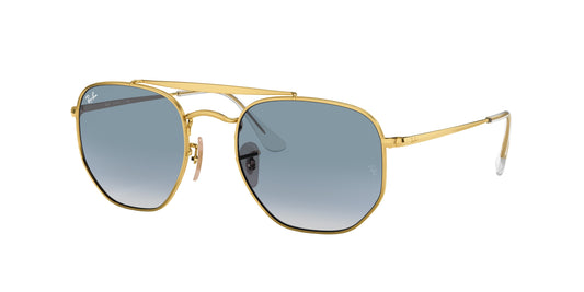 Ray-Ban THE MARSHAL RB3648 Irregular Sunglasses  001/3F-Gold 54-145-21 - Color Map Gold