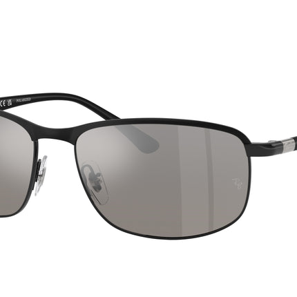 Ray-Ban CHROMANCE RB3671CH Pillow Sunglasses  186/5J-Black On Black 60-140-16 - Color Map Black