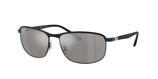 Ray-Ban CHROMANCE RB3671CH Pillow Sunglasses  186/5J-Black On Black 60-140-16 - Color Map Black