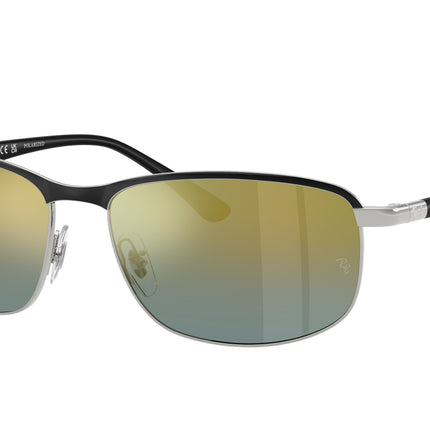 Ray-Ban CHROMANCE RB3671CH Pillow Sunglasses  9144J0-Black On Silver 60-140-16 - Color Map Black