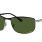 Ray-Ban CHROMANCE RB3671CH Pillow Sunglasses  9144P1-Black On Silver 60-140-16 - Color Map Black