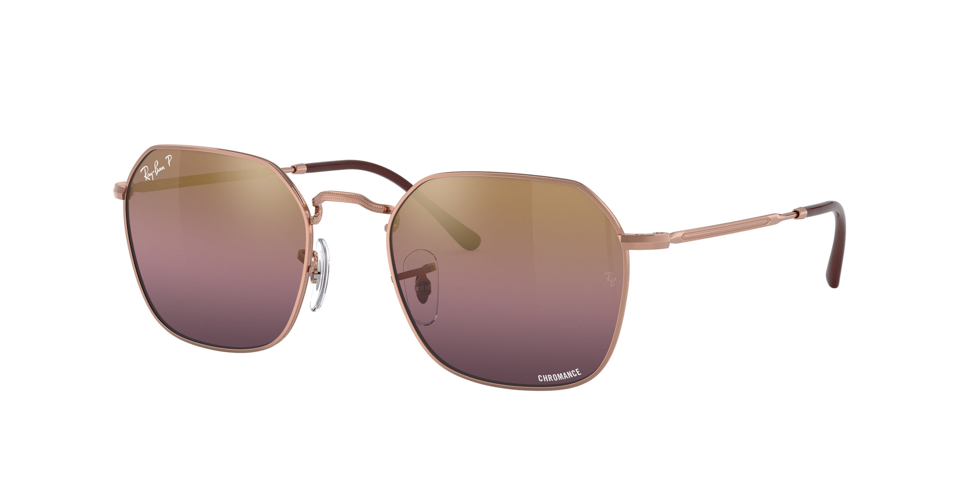 Ray-Ban JIM RB3694 Irregular Sunglasses  9202G9-Rose Gold 55-145-20 - Color Map Gold