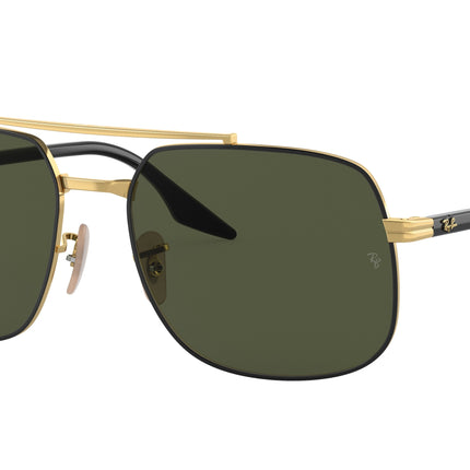 Ray-Ban RB3699 Square Sunglasses  900031-Black On Gold 59-145-18 - Color Map Black