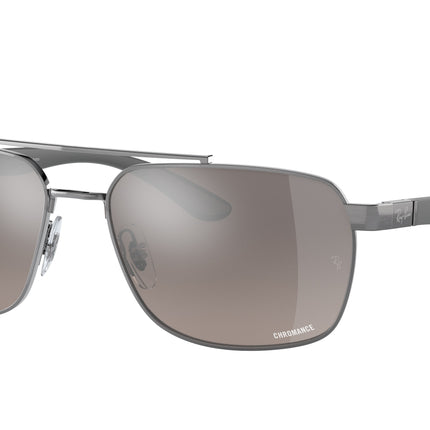 Ray-Ban RB3701 Rectangle Sunglasses  004/5J-Gunmetal 59-145-17 - Color Map Grey