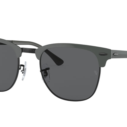 Ray-Ban CLUBMASTER METAL RB3716 Square Sunglasses  9256B1-Grey On Black 51-145-21 - Color Map Grey