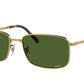 Ray-Ban RB3717 Rectangle Sunglasses  9196P1-Gold 60-145-18 - Color Map Gold