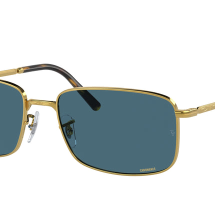 Ray-Ban RB3717 Rectangle Sunglasses  9196S2-Gold 57-145-18 - Color Map Gold
