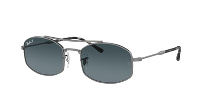 Ray-Ban RB3719 Oval Sunglasses  004/S3-Gunmetal 54-145-20 - Color Map Grey