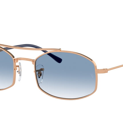 Ray-Ban RB3719 Oval Sunglasses  92623F-Rose Gold 54-145-20 - Color Map Gold