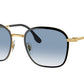 Ray-Ban RB3720 Square Sunglasses  90003F-Black On Gold 55-145-20 - Color Map Black