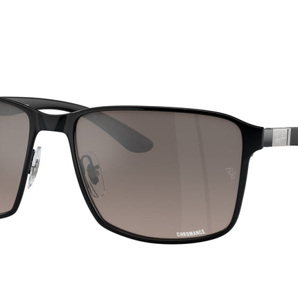 Ray-Ban RB3721CH Square Sunglasses  186/5J-Black On Black 59-145-17 - Color Map Black