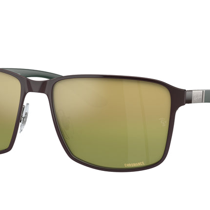 Ray-Ban RB3721CH Square Sunglasses  188/6O-Brown On Gunmetal 59-145-17 - Color Map Brown
