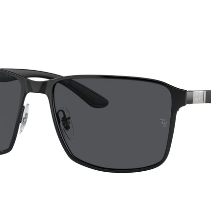 Ray-Ban RB3721 Square Sunglasses  186/87-Black On Black 59-145-17 - Color Map Black