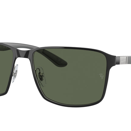 Ray-Ban RB3721 Square Sunglasses  914471-Black On Silver 59-145-17 - Color Map Black